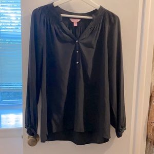 Black silk Lilly Pulitzer top